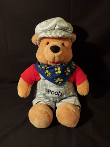 Winnie The Pooh Choo Choo Pooh Plush Stuffed Toy Railroad Conductor Bee 