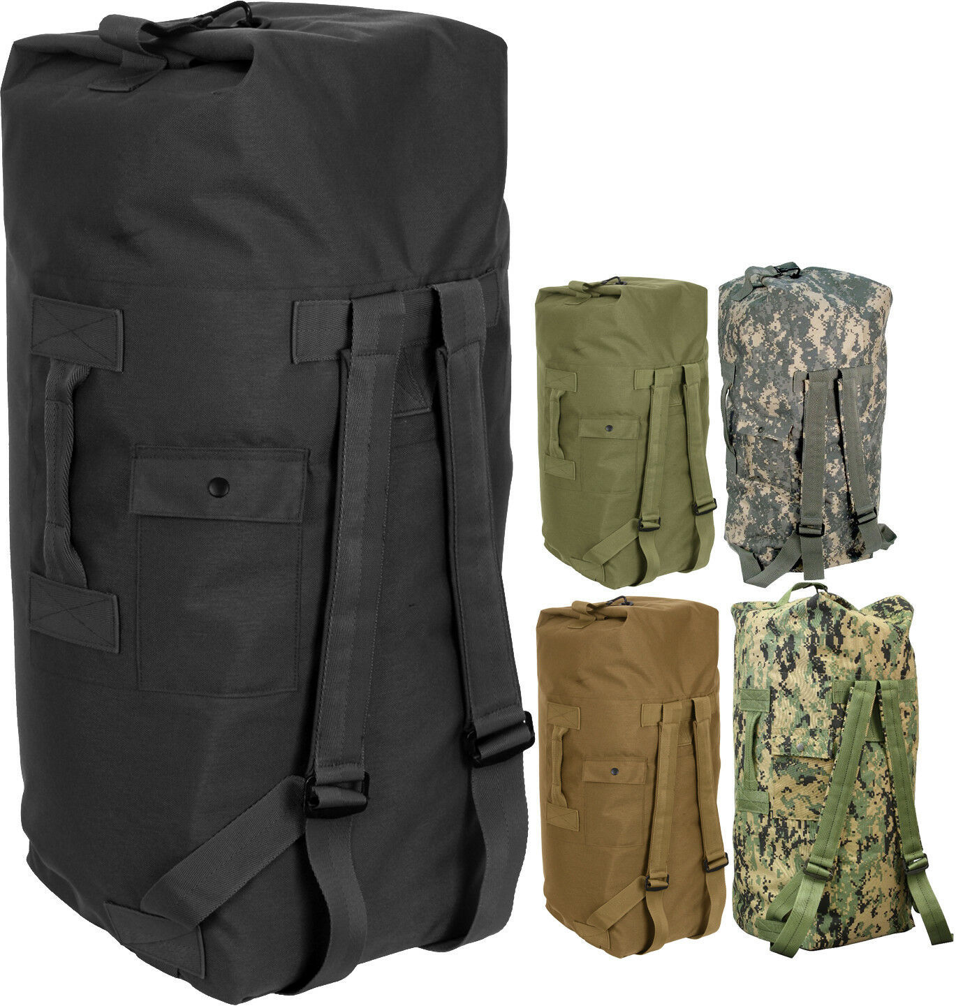 Double Strap Military Carry Duffle Bag Backpack Heavyweight Nylon 24