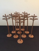 Vintage 60s Marx Brown Plastic Train Yard Utility poles (set of 10)