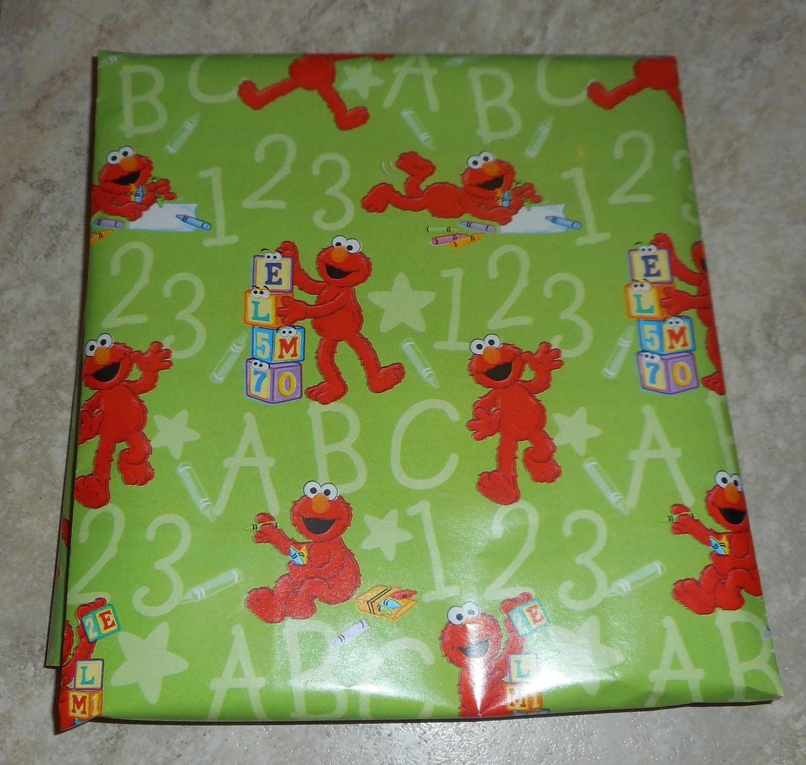 Sesame Street Green Elmo Kids Gift Wrapping Paper 12.5 Sq Ft Roll