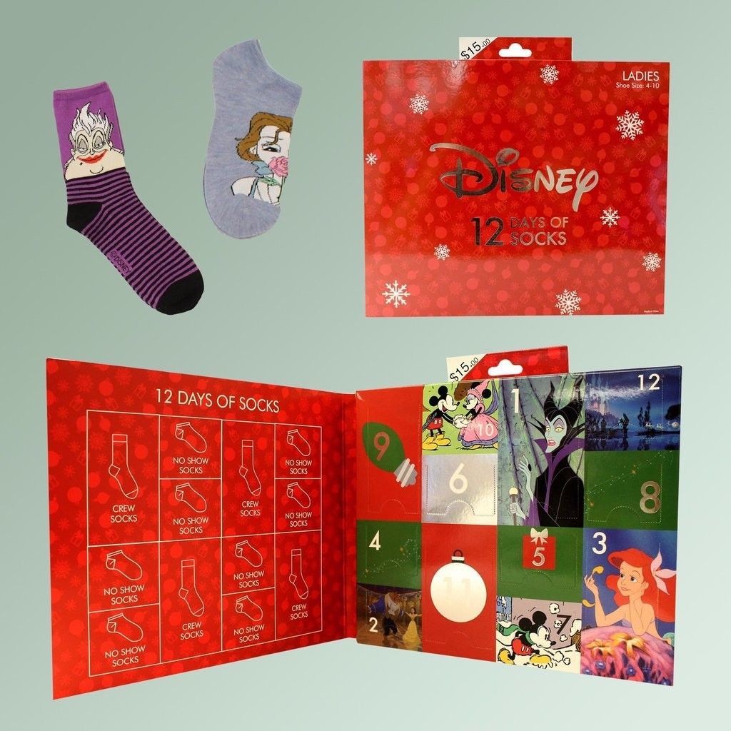 Disney 12 Days of Socks, Size 410 Women's Advent Calendar Sold Out NEW