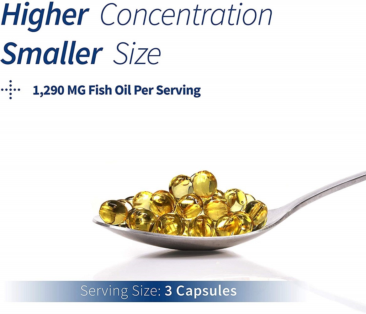 Spoonful Omega 3 Mini Fish Oil, 1290 mg Per Serving, 120 Softgels, Easy