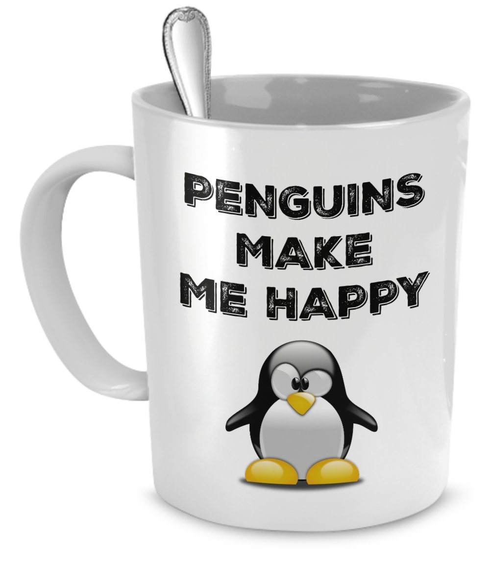 Penguins Coffee Mug Penguins Make Me Happy Penguin Mugs Kitchen Dining And Bar 8145