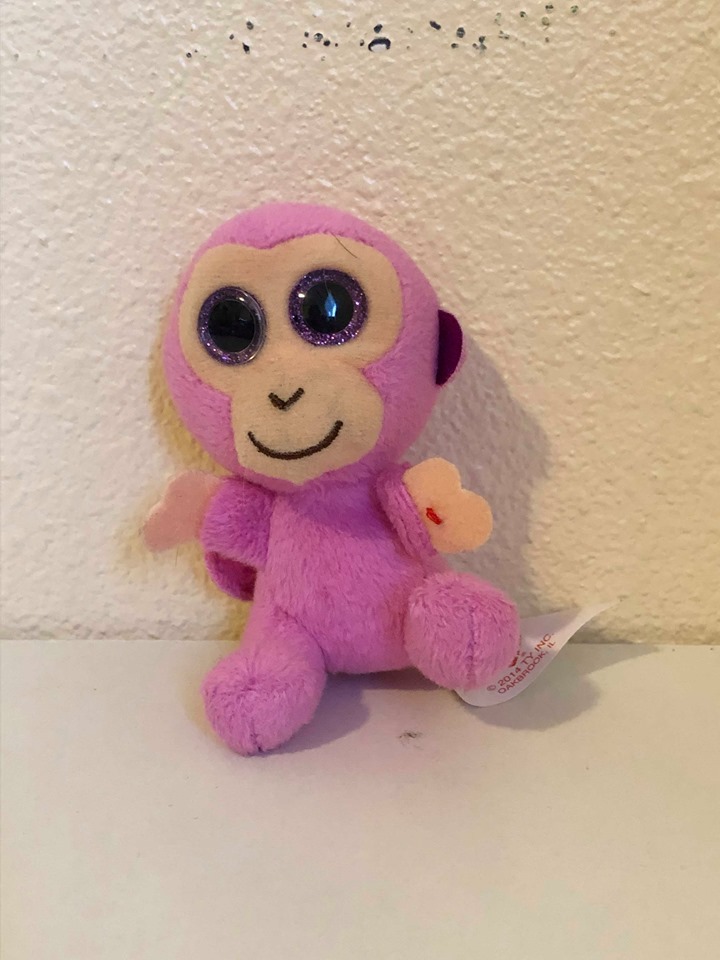 Beanie Baby Teenie Boos McDonald's #7 Coconut the Monkey Pink 3.5
