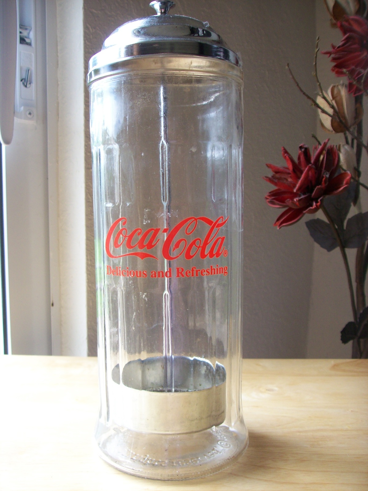 1992 Coca Cola Vintage Replica Glass Straw Dispenser Other