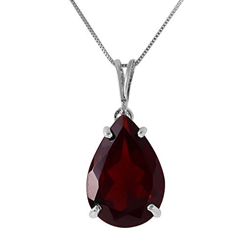 Galaxy Gold GG 14k 18 White Gold Necklace with Natural Garnet