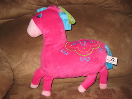 Pink Horse One Sided Brand New Plush Nwt Stuffed Animal With Tags 11" Sugar Loaf - $7.99