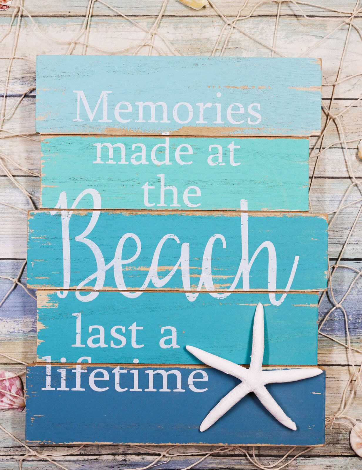 Ebros Memories Made At The Beach Last A Lifetime Starfish Wooden Wall Decor 12H