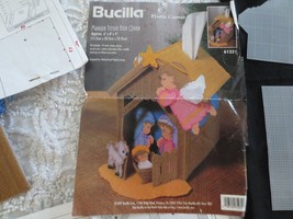 Started Bucilla Manger Tissue Box Plastic Canvas Cover Kit #61231 - 6" X 8" X 9" - $10.00