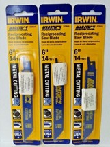 Irwin 372614 6" x 14 TPI Bi-Metal Reciprocating Saw Blades 3PKS USA - $3.71