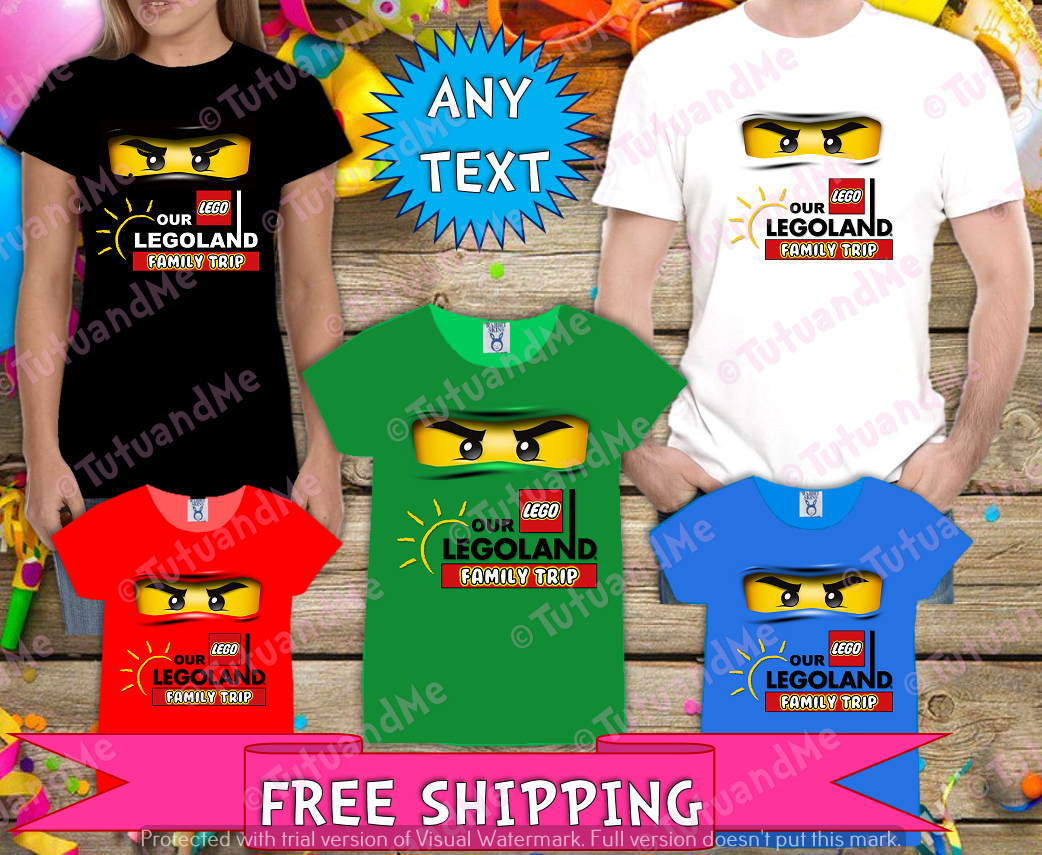 Legoland Family Vacation Trip Family Ninjago Eyes Color Shirt - Pack of