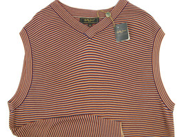 NEW $195 Bobby Jones Collection Vest!  M   Rust Tan & Purple Stripe  100% Cotton - $54.99