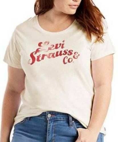 Womens Shirt Levis Beige Short Sleeve Knit Crewneck Top Plus-size 2X 18/20