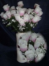 84 Silk Rose Flowers / Raindrops - Dusty Rose / White  Wedding Flowers- ... - $39.95