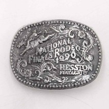 National Finals Rodeo NFR 1990 Hesston Belt Buckle Western Cowboy 2&quot;x2.5... - $29.69