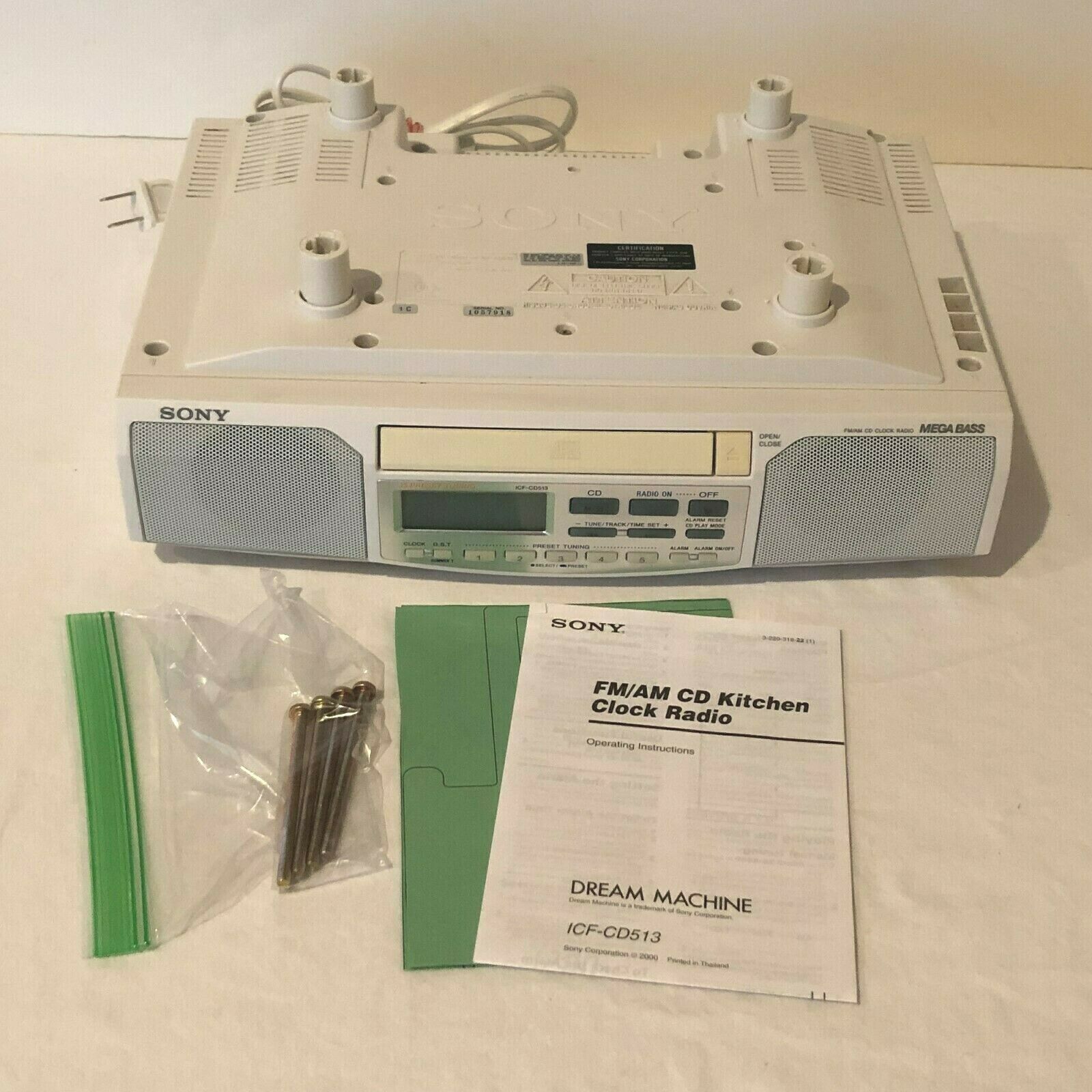 Sony Under Counter Clock Radio ICFCD513 AM FM CD Player Dream