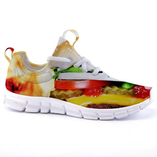Cheeseburger Party Sneakers Freaky Shoes Unisex Fast Food