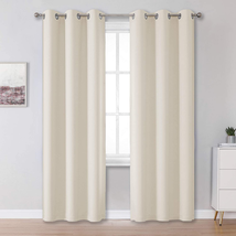 84 Inch Length Cream Blackout Curtains 2 Panels Sets - 42X84, Buttercream  - $46.36