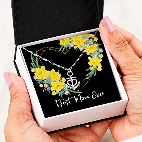 Best Mom Ever Heart Anchor Necklace 316L Surgical Stainless Steel Gift For Women