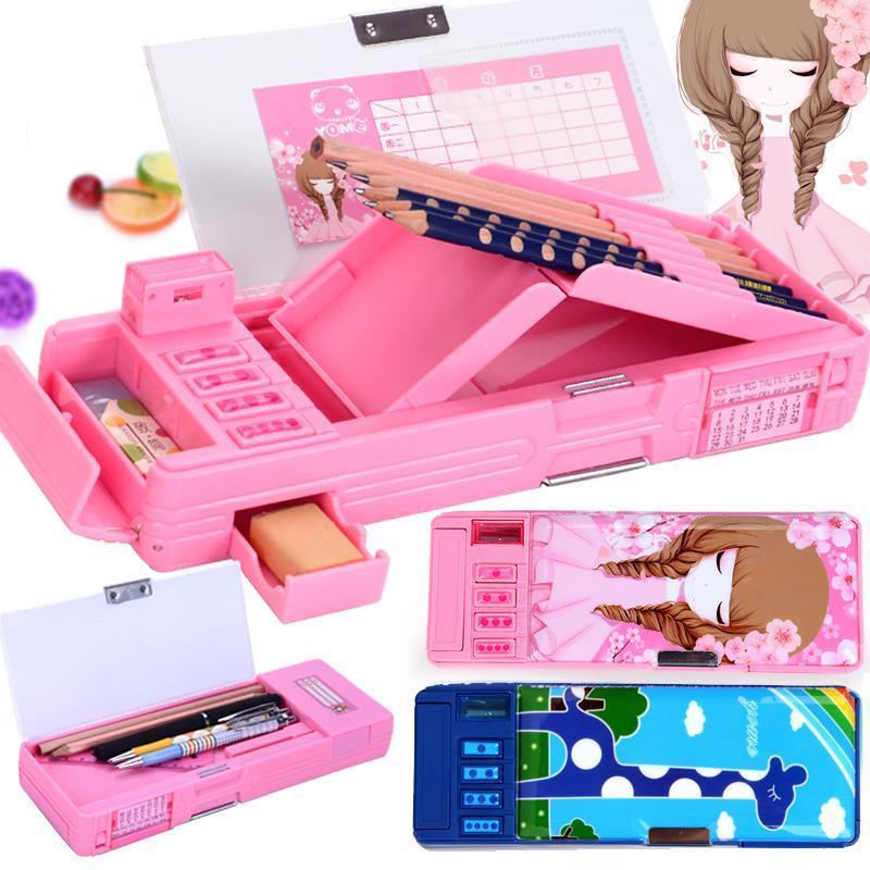 Pencil Case Multi Function Box Pencil Eraser Organizer With Sharpener ...