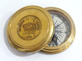 NauticalMart Solid Brass Maker to The Queen London 1953" Pocket Compass