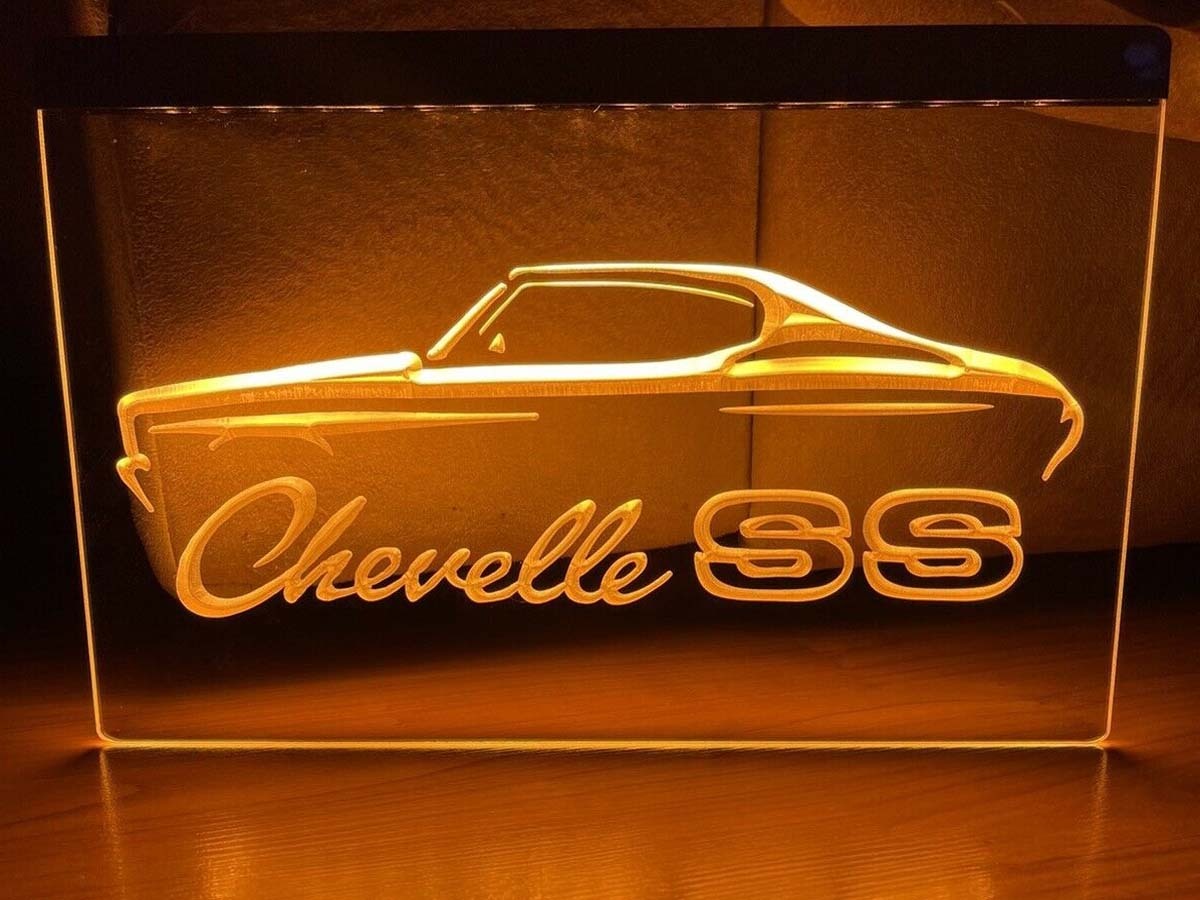 Chevrolet Chevelle SS LED Neon Light Sign Hang Signs Wall Gift Garage Room Decor