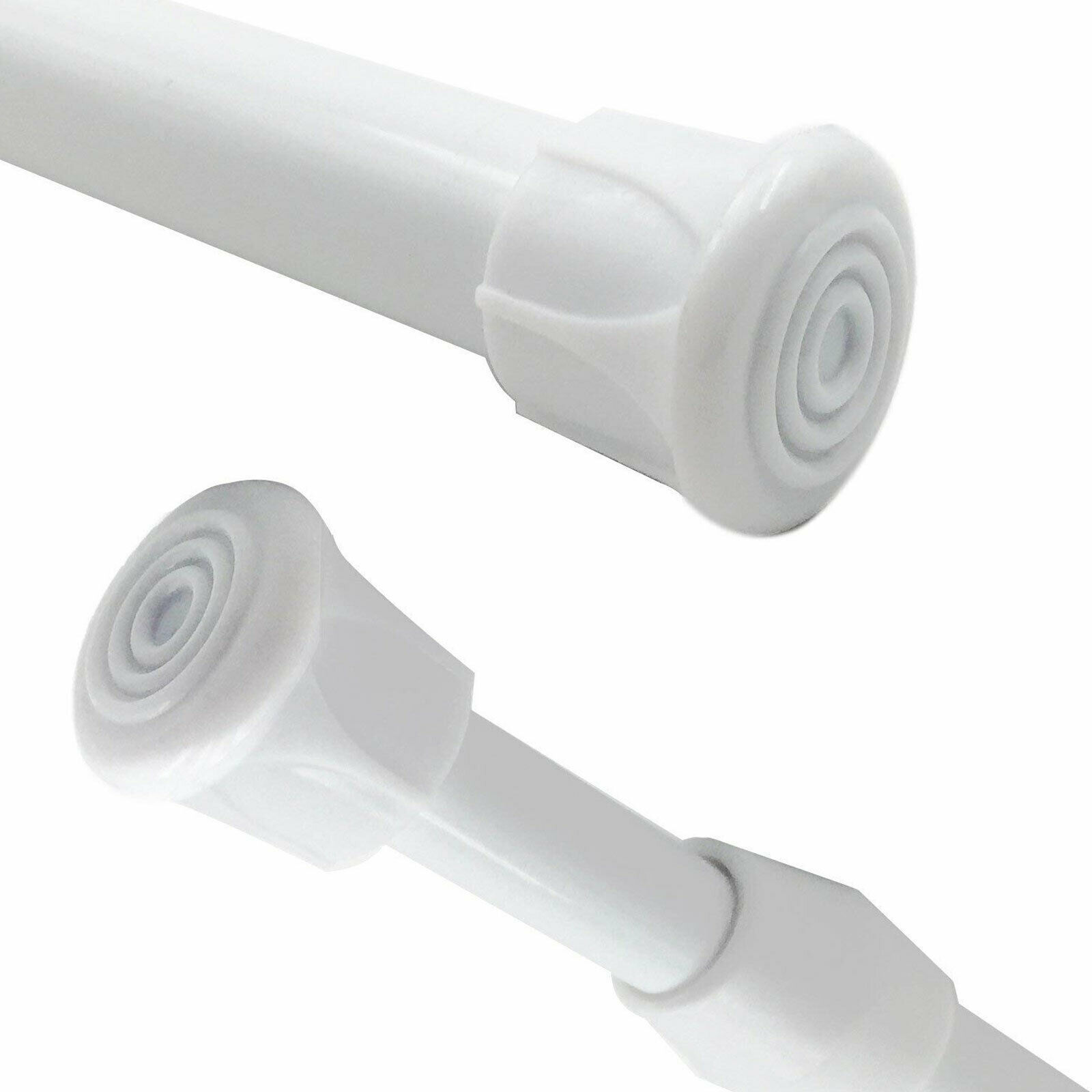 White Spring Heavy duty Tension Extendable Curtain Window Rods