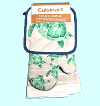 Turtle Kitchen Set, 3 piece, Towel Mitt Pot Holder, Sea Beach Coastal Decor NWT