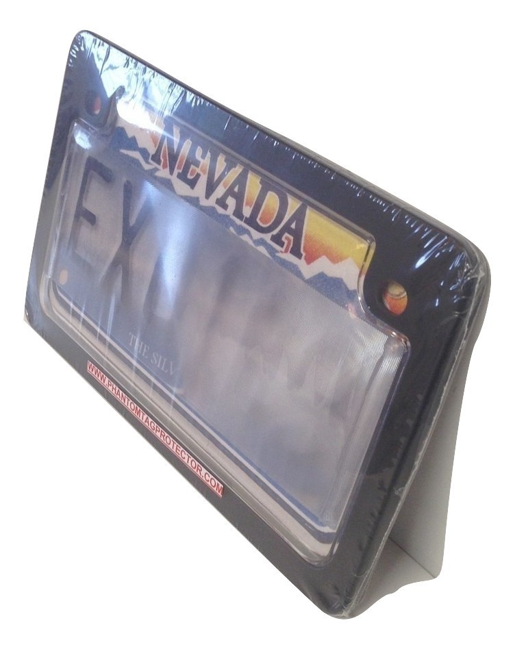 Motorcycle Clear No Photo License Plate Cover & Black Metal Frame Combo