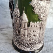 Vintage Beer Stein Mug, Green Gray with dancing couple and castle, Inarco Japan image 4
