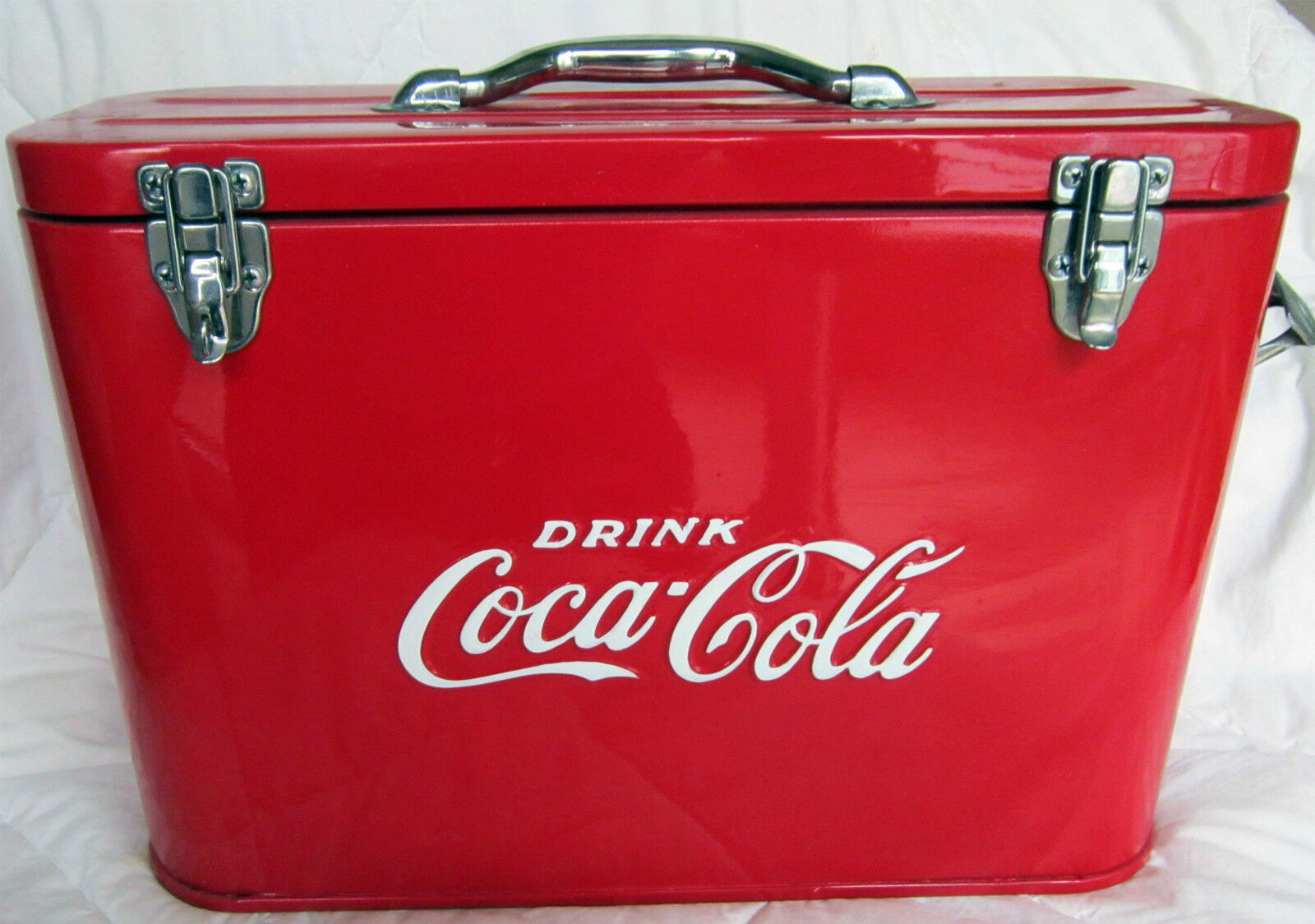 Coca-Cola 6-pack Lunch Cooler Bag Red and Black Colorblock w/ Handle and Strap 
