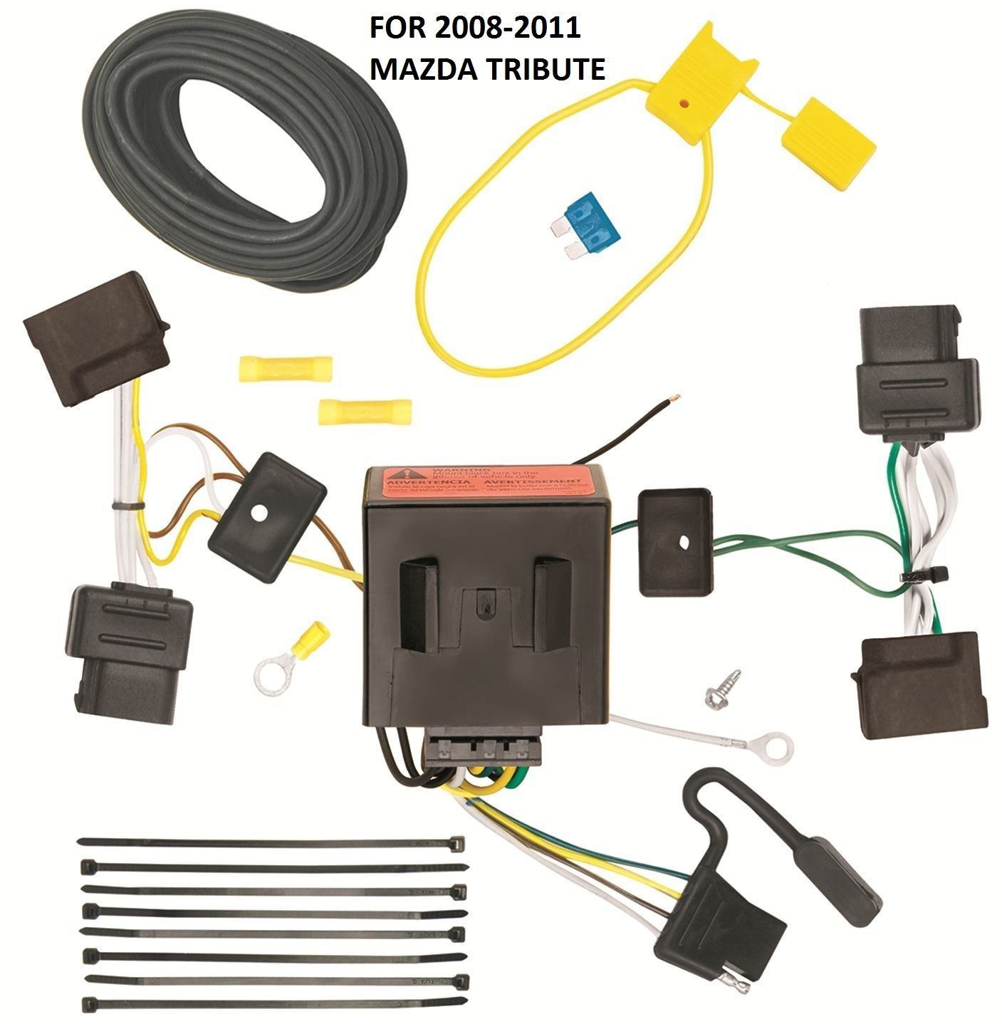 2008-2011 MAZDA TRIBUTE TRAILER HITCH WIRING KIT HARNESS ... mazda tribute trailer wiring 