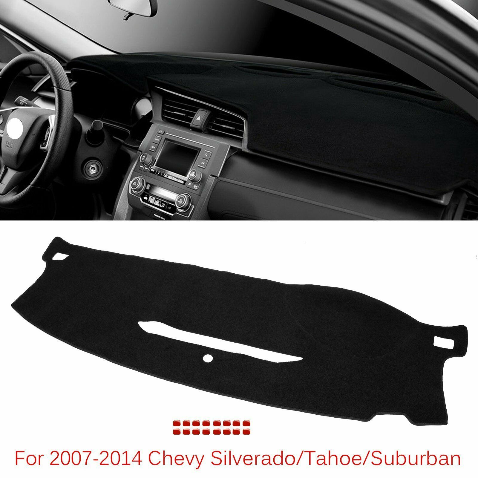 Dashboard Pad Dash Cover Mat Fit For 2007-2014 Chevy Silverado/ Tahoe/ Suburban