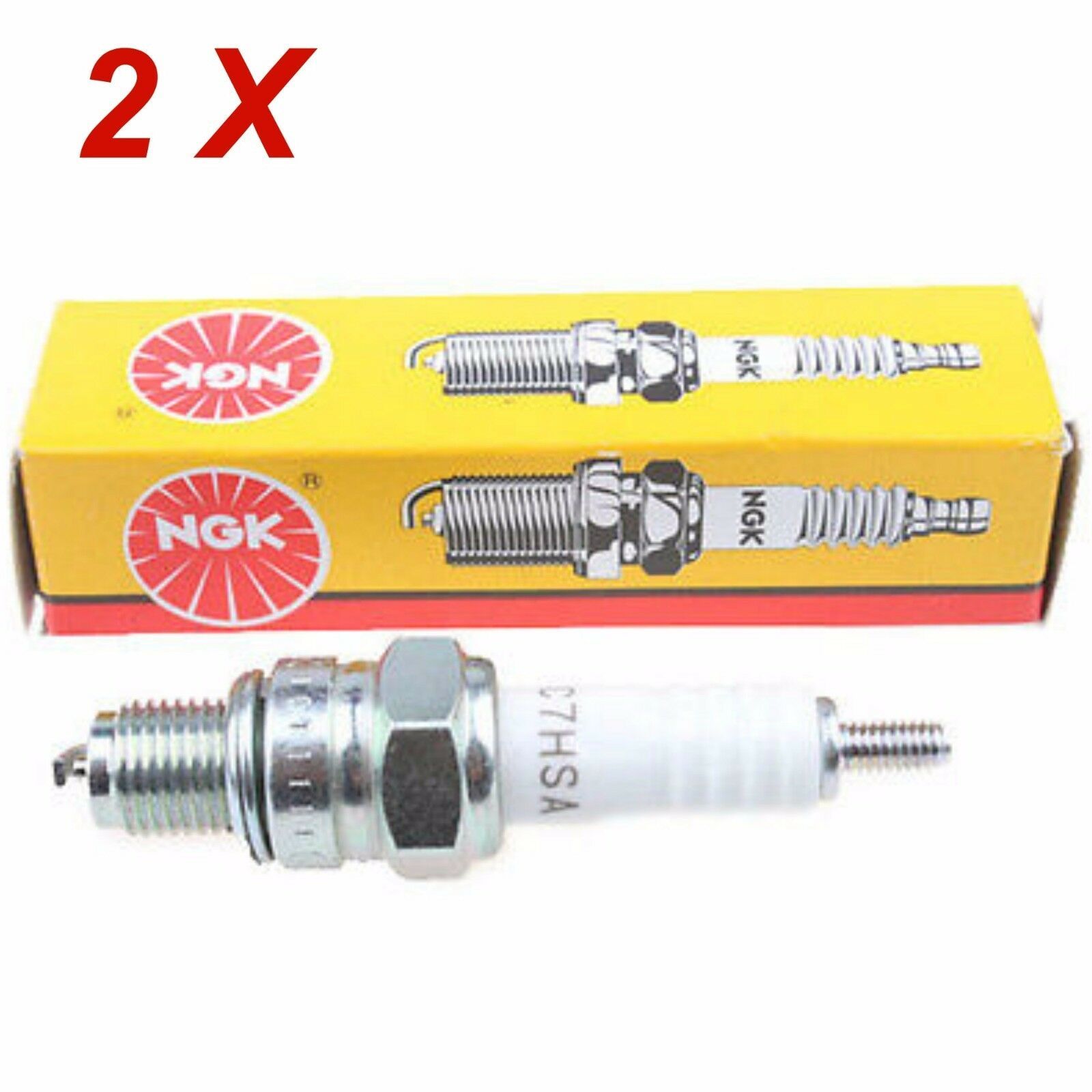 2 x NGK JAPAN C7HSA Spark Plug 49cc150cc Gy6 CHINESE SCOOTER PIT BIKE
