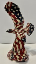 American Bald Eagle Wrapped American Flag USA Patriotic Statue Figurine ... - $28.00