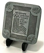 OLYMPIC WINTER GAMES LAKE PLACID 1980 OLYMPICS XIII BELT BUCKLE-SQUARE - $12.19