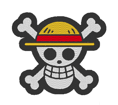 Embroidery Pattern One Piece Straw Hat Jolly Roger - Digital Art