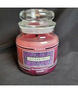 Yankee Candle Housewarmer Lavender Fields Black Band Used 14.5 Ounce Jar - $19.75