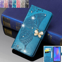 For HUAWEI Nova3i 4e 5i Pro Bling Butterfly Flip Leather Wallet Case Stand Cover - $58.16
