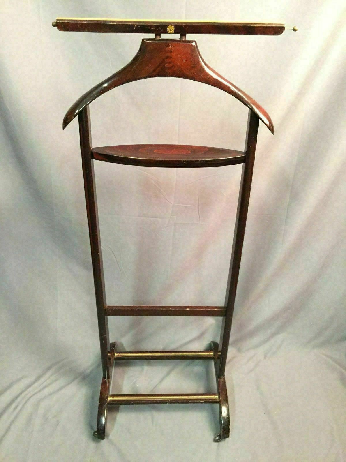 Fratelli Reguitti Mens Valet Wood Vintage Rolling Butler Suit Rack Made