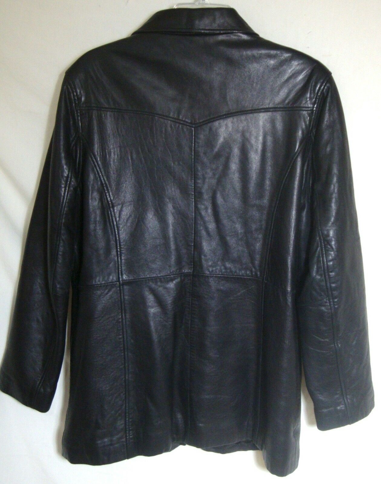 Bianca Nygard Luxe Soft Black Leather Car Coat Zip Up Jacket Lined ...