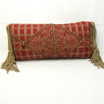 Eastern Accents Baroque Diamond Vivaldi Floral Red Fringe Lumbar Pillow - $58.00