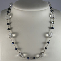 .925 SILVER RHODIUM NECKLACE WITH TRANSPARENT AND BLACK CRYSTALS image 1