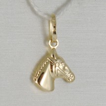 18K YELLOW GOLD HORSE HEAD CHARM PENDANT SMOOTH LUMINOUS BRIGHT MADE IN ITALY image 1