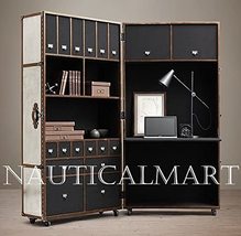 NauticalMart Mayfair Steamer Trunk Secretary (Brushed Steel) image 2