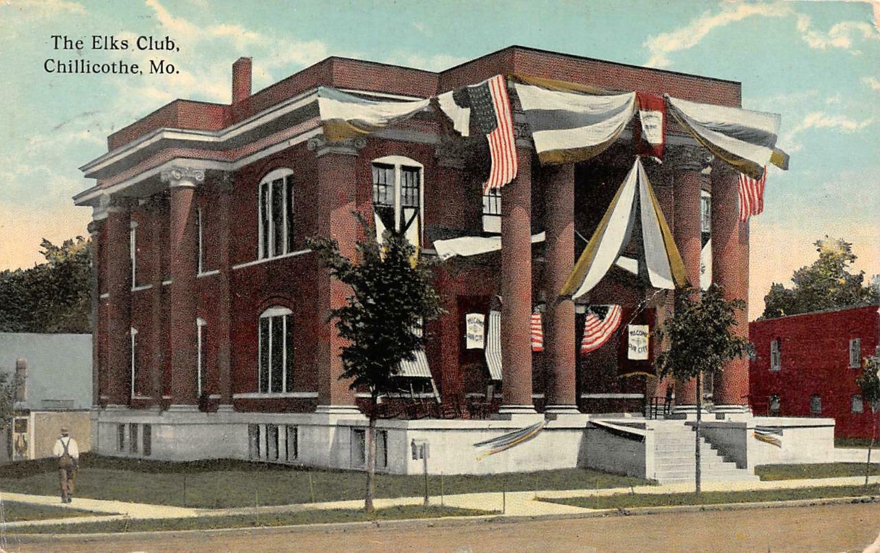 CHILLICOTHE, MO Missouri ELKS CLUBFraternal Order BANNERFlag 1914