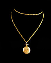 vintage ladies Pocketwatch - watch necklace - heart pendant - hunter cas... - $125.00