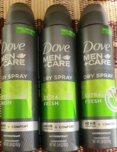 Three (3) Dove Men + Care ~ 48 Hour Antiperspirant ~ Extra Fresh ~ Dry Spray - $18.07