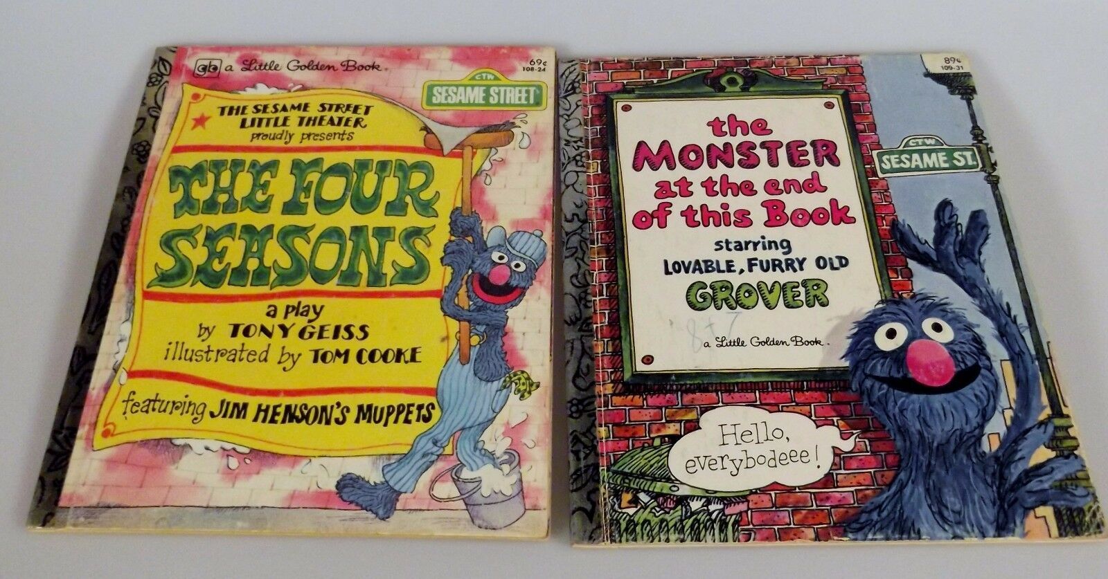 Primary image for 2 Little Golden Book Sesame Street Four Seasons & Monster at the End of Book