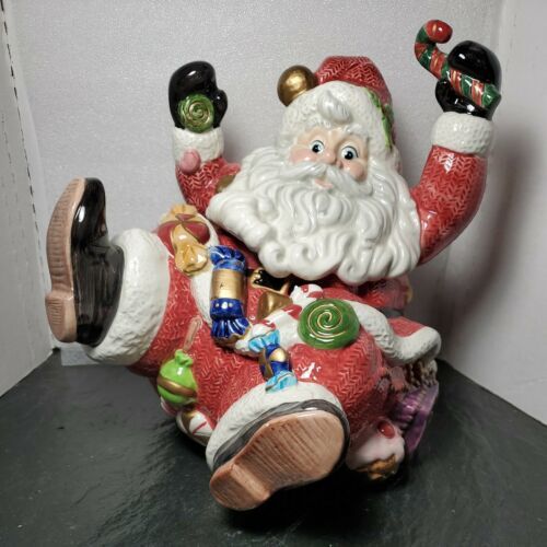 Sugar Plum Santa ~ Slipping on Candyland *MINT* Fitz & Floyd 1986 Cookie Jar - $166.01